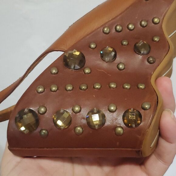 Rare Y2K Nike Air G Series Studded Wedge Shoes in Brown Size 7 - Picture 10 of 12